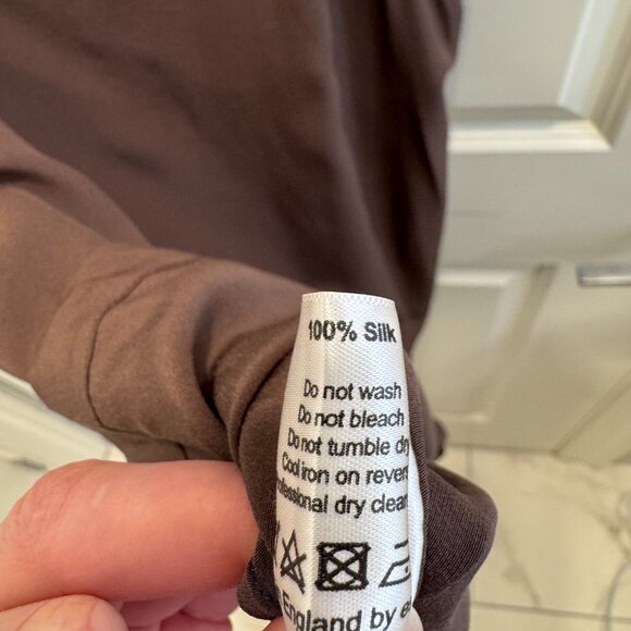 ESKANDAR Silk Pleated Wide Sleeveless Tank Top Blouse Shell (Size 1) - Picture 4 of 6